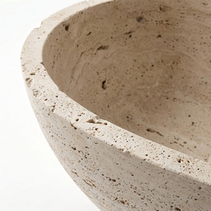 อ่างอาบน้ำหรูหราสั่งทำพิเศษสไตล์โมเดิร์น หินอ่อนโรมันแท้/หินอ่อนทราเวอร์ทีนโรมาโน แบบตั้งพื้นสำหรับแช่ตัวในห้องน้ำ วิลล่า โรงแรม - Product Image 6