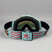 Lunettes de moto rouges en polycarbonate, forme donut, sangle entièrement réglable, protection contre le vent, protection UV, verres miroir anti-reflets, motorsport