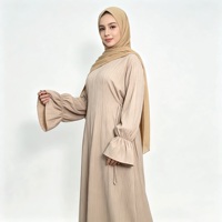 Abaya plissée pour femmes, manches bouffantes, vêtements modestes, vêtements musulmans islamiques, longueur au sol, couvrance intégrale