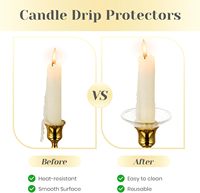 Bobeches en verre pour chandeliers, protège-gouttes de bougie de mariage, anneaux anti-gouttes pour bougies coniques, attrape-cire