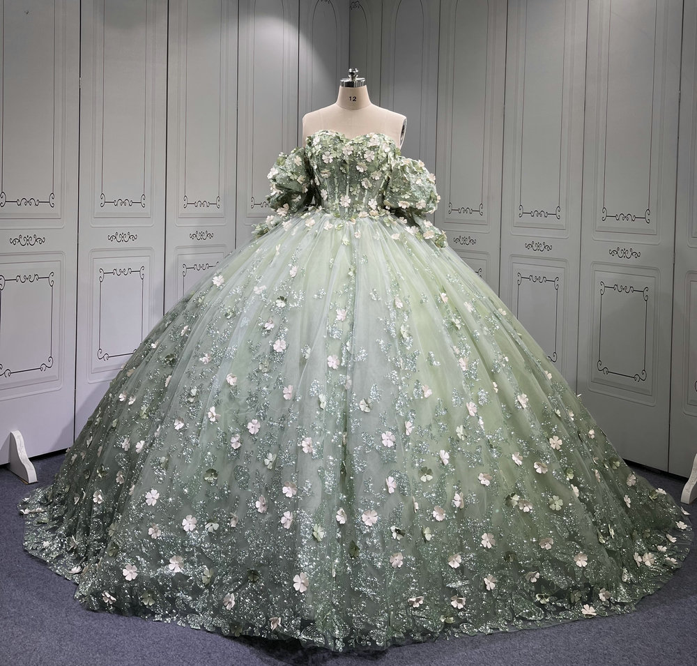 Low Price Sage Green Sweet 16 Dress Lace Appliqued Design | Alibaba.com