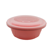 Boîte alimentaire ronde en plastique avec couvercle transparent, micro-ondable, jetable, pour plats à emporter