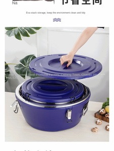 15/26/36/L Lớn Vòng Thép Không Gỉ Lưu Trữ Nồi Tối Giản Cách Nhiệt Xô Đá Cho Thực Phẩm Ấm Áp Bảo Quản Cho Nhà Bếp Sử Dụng - Product Image 2