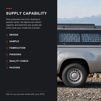 Capot rigide pour camion avec plateforme de toit, topper de benne noir mat, fenêtres latérales ouvrables et verrouillables, OEM