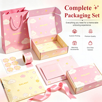 Boîte à maquillage personnalisée rose clair avec estampage à chaud or, boîte à bijoux à fermeture éclair, boîte d'expédition auto-adhésive pour cosmétiques