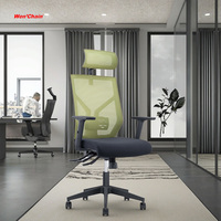 Chaise de bureau de direction pivotante moderne de luxe à dossier haut avec hauteur réglable, conception ergonomique en maille robuste, garantie de 2 ans