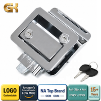 Loquet de porte de camping-car en alliage de zinc avec revêtement en poudre et finition chromée, installation facile pour caravanes avec clés
