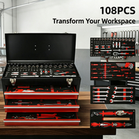 Coffret à outils de type tiroir pour automobile, kit de quincaillerie multifonction avec clé à cliquet et tournevis pour la réparation automobile