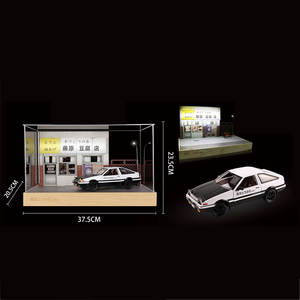 Modelo de estacionamiento a escala 1/20 <span class=keywords><strong>Fujiwara</strong></span> Tofu tienda escena garaje aleación coche 1:28 simulación modificada modelo de garaje - Product Image 2
