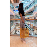 Sac à main de plage en Pvc Transparent avec étiquette privée, fourre-tout de Shopping en plastique Transparent pour femmes