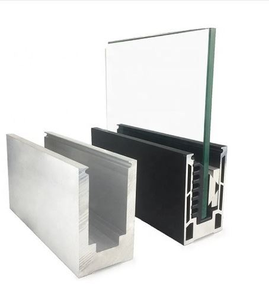 Cơ sở nhôm gắn dưới cùng và đường ray trên cùng với hàng rào lan can kính cường lực - Product Image 2