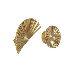 HONJENNY Zinc Alloy Cabinet Door Handle Round French Style Gold <b>Wardrobe</b> Drawer Handle Durable Cabinet <b>Hardware</b> - Product Image 2