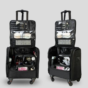 Professional Travel <b>Suitcase</b> Luxurious Black Nylon <b>Suitcase</b> Makeup Artist's Special Luggage - Product Image 1