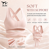 Soutien-gorge de sport athlétique JIEJIN personnalisable, style ballet, confortable, à compression, dos croisé, pour jeunes femmes