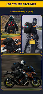 Sac à dos unisexe <span class=keywords><strong>LED</strong></span> Knight Softback étanche USB APP Control Programmable <span class=keywords><strong>LED</strong></span> Lights Cool DIY Motorcycle Riding Zipper 56-77L - Product Image 4