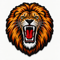 Patchs thermocollants brodés Tigre Rugissant en feutre non tissé et résine, écologiques, couleurs et tailles personnalisées, logo sur mesure pour chapeaux, vestes, sacs