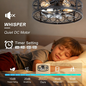 Minimalist <b>Ceiling</b> <b>Fan</b> Light Led Metal <b>Remote</b> <b>Control</b> 3 Blades Dc Motor 4 Speed For Living Room Kitchen Bedroom - Product Image 2