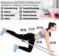 Banda de Resistencia Larga de Tela Antideslizante para Entrenamiento de Fuerza, Asistencia en Dominadas, Ejercicios, Yoga, Pilates, Fisioterapia