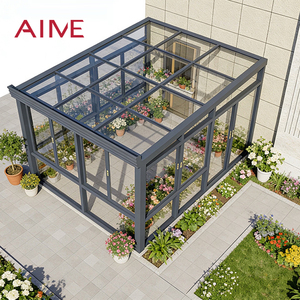 <span class=keywords><strong>Serre</strong></span> de jardin <span class=keywords><strong>d</strong></span>'hiver moderne en aluminium quatre saisons, <span class=keywords><strong>murale</strong></span>, pour hôtel, appartement, villa - Product Image 6