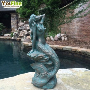Outdoor Garden Park Decor Life Size <strong>Bronze</strong> <strong>Mermaid</strong> <strong>Statue</strong> Sculpture - Product Image 3