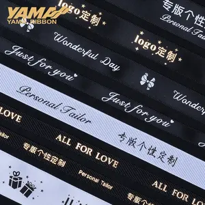 Yama fabbrica di alta qualità stampa a inchiostro in poliestere nastro di gros grain personalizzato con logo personalizzato