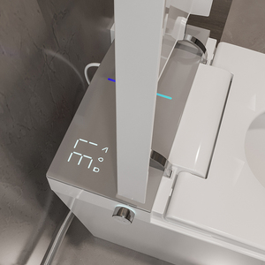 WC de luxe intelligent à pulvérisation d'eau automatique avec bidet chauffant, ensemble de cuvettes intelligentes carrées à poser au sol - Product Image 2
