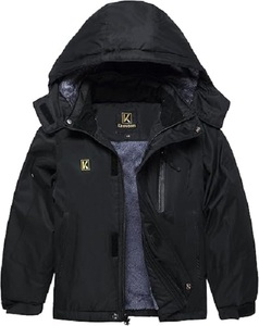 Veste de ski imperméable pour garçon BKD, veste d'hiver chaude et épaisse avec fermeture éclair, <span class=keywords><strong>manteau</strong></span> de neige 3 en 1 coupe-vent en polaire, veste de snowboard à capuche pour enfants - Product Image 1