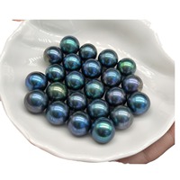 Perles d'eau douce naturelles Edison vert paon, lustrées, légèrement irrégulières, irisées, pour colliers et bracelets DIY