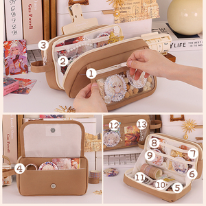 Organizador escolar de gran capacidad al por mayor para niños estuche de lápices transparente multifuncional y respetuoso con el medio ambiente de la UE - Product Image 5