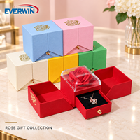 Boîte à bijoux en papier imprimé multicolore à double porte de qualité supérieure pour bijoux de boutique et emballage de cadeaux surprise