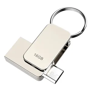 OEM metal keychain 8gb 16gb 32gb 64gb 128gb usb pormo flashdrive usb flash drive for mobile phones or Micro usb Pc port