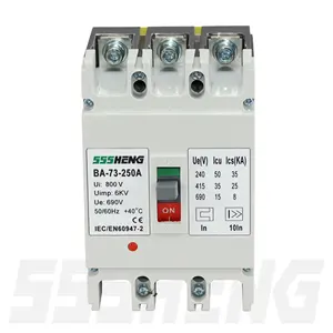 SSSHENG Electrical Supplies VA77 Series BA73 140A MCCB NM1-250S 3P 65kA Automatic Switches BA77-250C Circuit Breakers