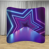 Cadre en tube d'aluminium incurvé pour toile tendue de fond de scène, modèle SC-CW10FT de la marque Suntural, idéal pour les salons professionnels