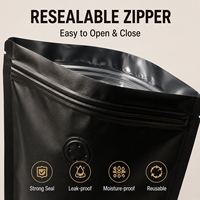 Sachet Doypack Personnalisé en Papier Kraft avec Fenêtre et Fermeture Zip, Emballage Alimentaire pour Grains de Café et Café Moulu