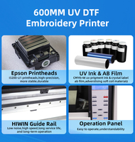 2025 nouvelle imprimante de broderie UV DTF 60cm 3 tête I3200 imprimante industrielle UV DTF t-shirt pour la conception textile à grande vitesse
