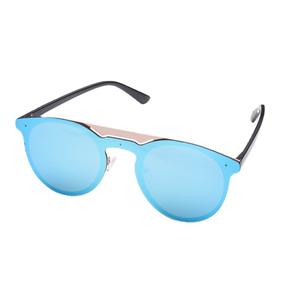 Lunettes de soleil bleues à demi-cadre pour femmes, unisexes, verres en PC, protection UV à 100%, style tendance, taille adulte - Product Image 1