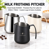 Pichet à lait Kingze de qualité alimentaire en acier inoxydable, pour café, lait, latte art, pour la maison, le café, le restaurant, les baristas