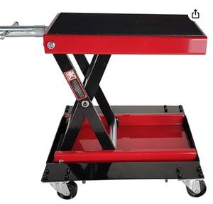 Lève-moto 1100 LBS avec roues, support ciseaux pour ATV, pour réparation en garage, support de levage pour moto et ATV, couleur orange - Product Image 1