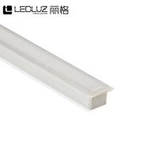 Profilé LED encastré en aluminium 15 mm pour bande COB, éclairage linéaire sans cadre avec diffuseur pour plafond et mur commerciaux