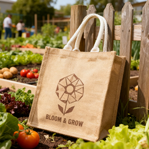 Custom Printed Jute Canvas Bags with Rope Cotton Handles Wholesale Corporate Gift and Travel Tote Screen Printing