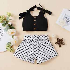 Vente en gros de tenues d'été pour bébés filles, ensembles de vêtements pour enfants en bas âge sans manches, ensembles de vêtements en tricot pour petites filles, vêtements de boutique mignons - Product Image 3