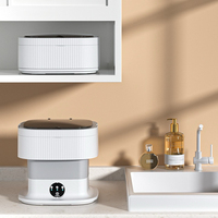 Machine à laver mini pliable 10L en gros avec cuve en plastique, lavage et essorage tout-en-un pour sous-vêtements, portable pour la maison