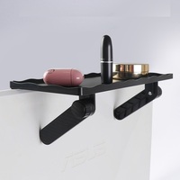 Support d'écran TV en plastique noir réglable Étagère supérieure Organisateur d'écran d'ordinateur Routeur sans fil mural Set-Top Box Utilisation d'outils