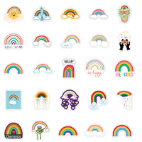 Bestseller 50 Stück Cartoon Regenbogenbrücke PVC-Aufkleber Kinder-Deko Vinyl-Graffiti für Laptop Notebook Handy Trendprodukt