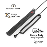 Unidad de Distribución de Energía (PDU) Australiana Eficiente de 8 Vías, 19 Pulgadas, para Montaje en Rack, Estándar AU, para Gabinete de Servidor, 2500W