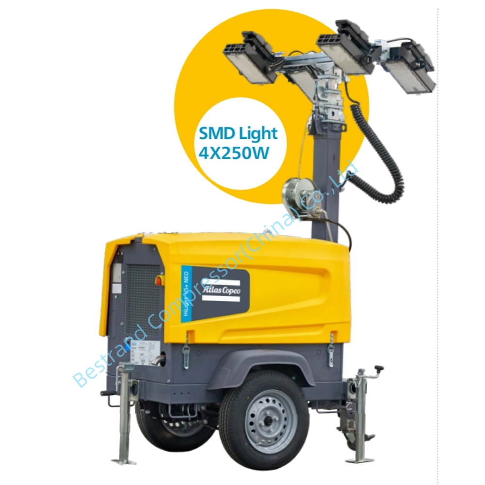 Портативное осветительное оборудование высокой яркости Atlas Copco V5 + Neo Mobile Light Hilight для использования на открытой строительной площадке