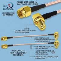 Câble coaxial RF RG316 SMA mâle vers SMA femelle à angle droit pour antenne de réseau sans fil 2G 3G 4G, câble pigtail SMA pour routeur