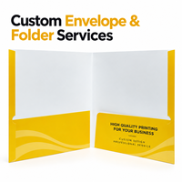 Porte-cartes imprimé A4 personnalisé avec deux poches, pochette d'insertion, clip pour une page, classeur à feuilles mobiles, papier personnalisé pour le bureau