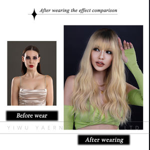 Peluca <span class=keywords><strong>Rubia</strong></span> Degradada, Larga y Rizada, Resistente al Calor, <span class=keywords><strong>de</strong></span> Cabello Sintético para Mujer, Peluca <span class=keywords><strong>de</strong></span> Cabello Blanco Rizado y Ondulado con Flequillo, Pelucas <span class=keywords><strong>de</strong></span> <span class=keywords><strong>Anime</strong></span> - Product Image 2