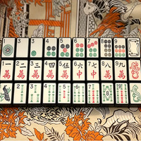 Mahjong moderne noir, ensemble de tuiles de Mahjong américain, cadre Dragon Paon Vase, pour les fêtes et le divertissement